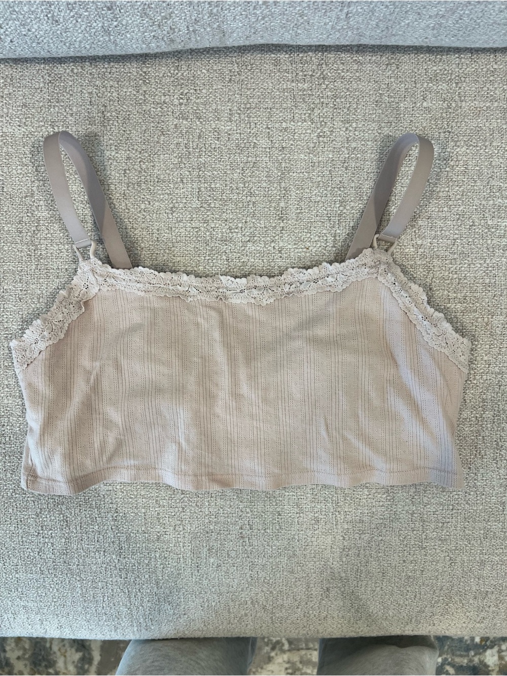aerie Lace-Trim Ribbed Bralette